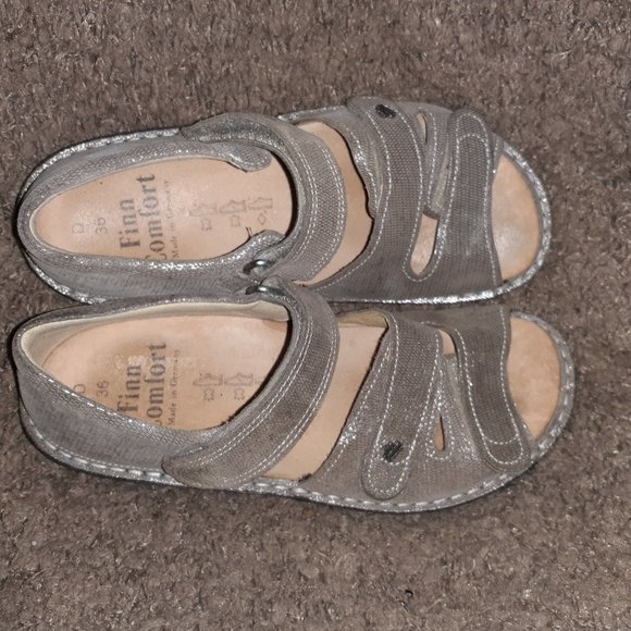 FINN COMFORT-Waldi-Hook Loop-Metallic Nubuck Leather-Size 36D-Excellent - Picture 7 of 8